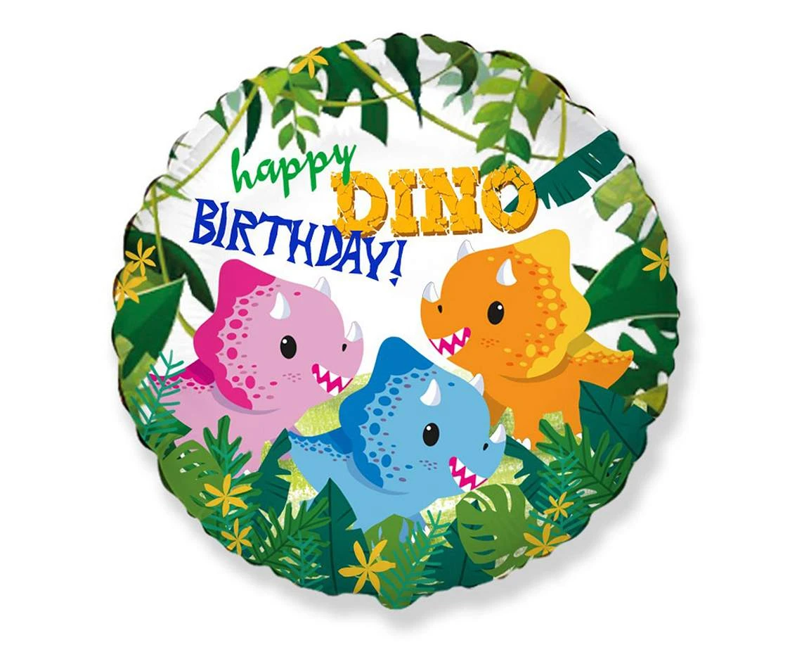 Balon foliowy 18" FX - Happy Birthday - Dino, niepakowany KK
