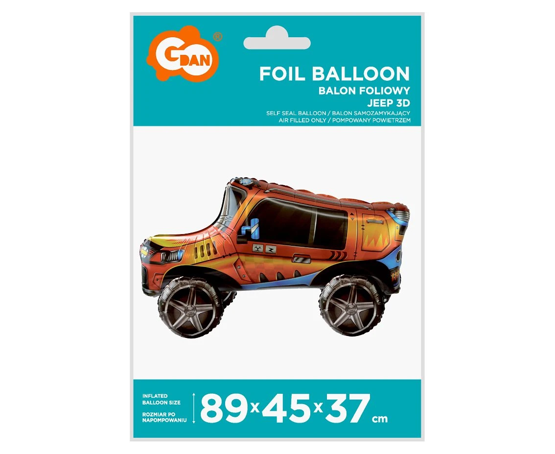 Balon foliowy Jeep 3D, 89x45x37 cm KK