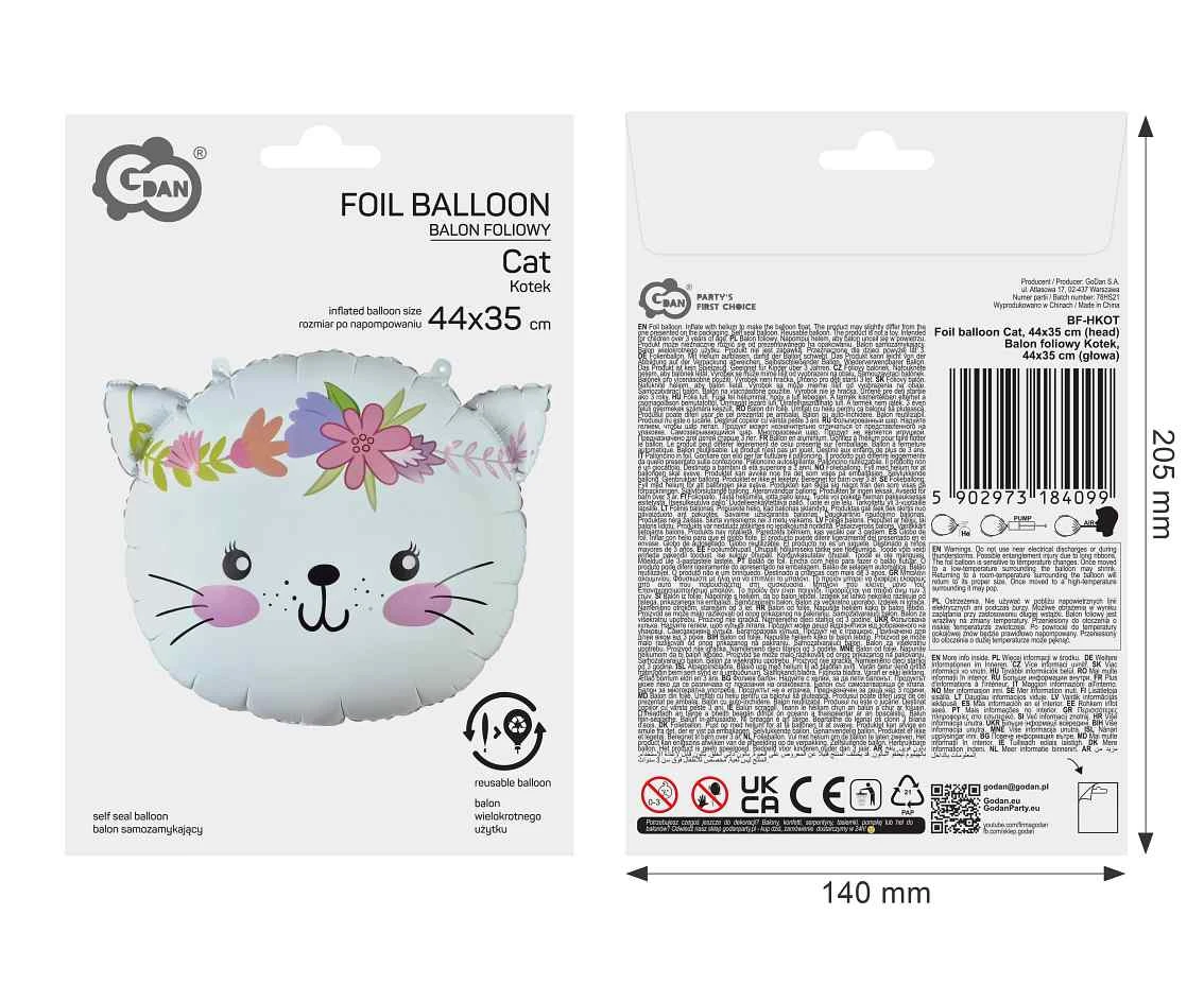 Balon foliowy Kotek, 44x35 cm (głowa) AA