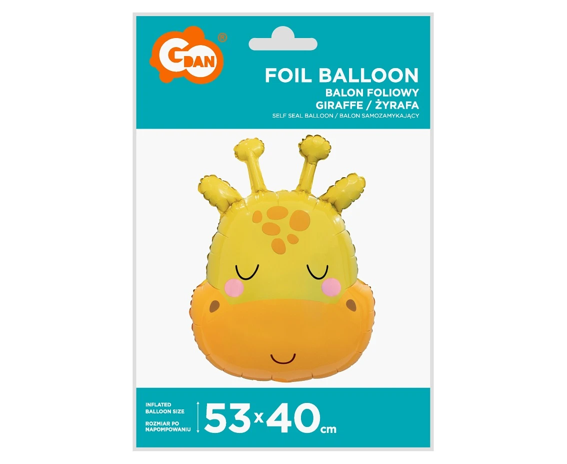 Balon foliowy Żyrafa, 53x40 cm (głowa) AA