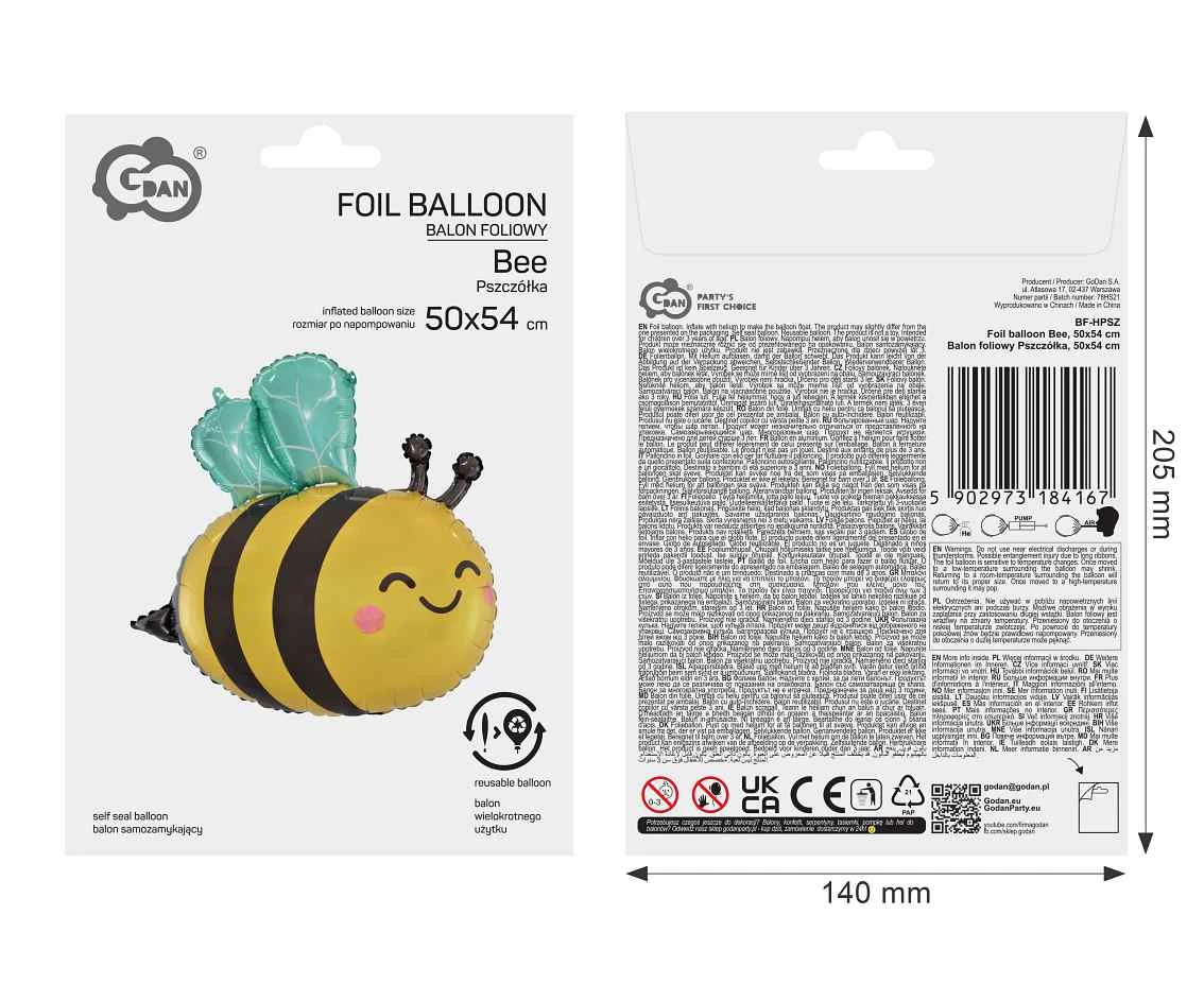 Balon foliowy Pszczółka, 50x54 cm AA