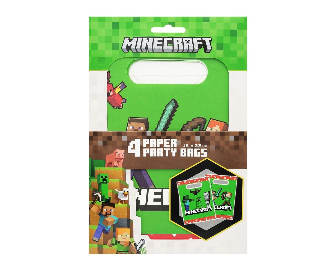Torebki papierowe Minecraft, 4 szt.