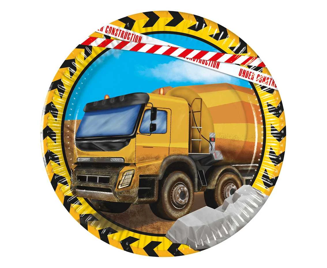 Talerzyki papierowe Construction, next generation, 20 cm, 8 szt. (plastic-free)