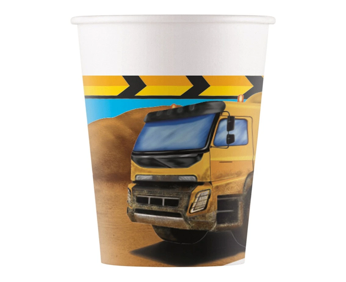 Kubeczki papierowe (WM) Construction, 200ml, 8 szt. (SUP label)