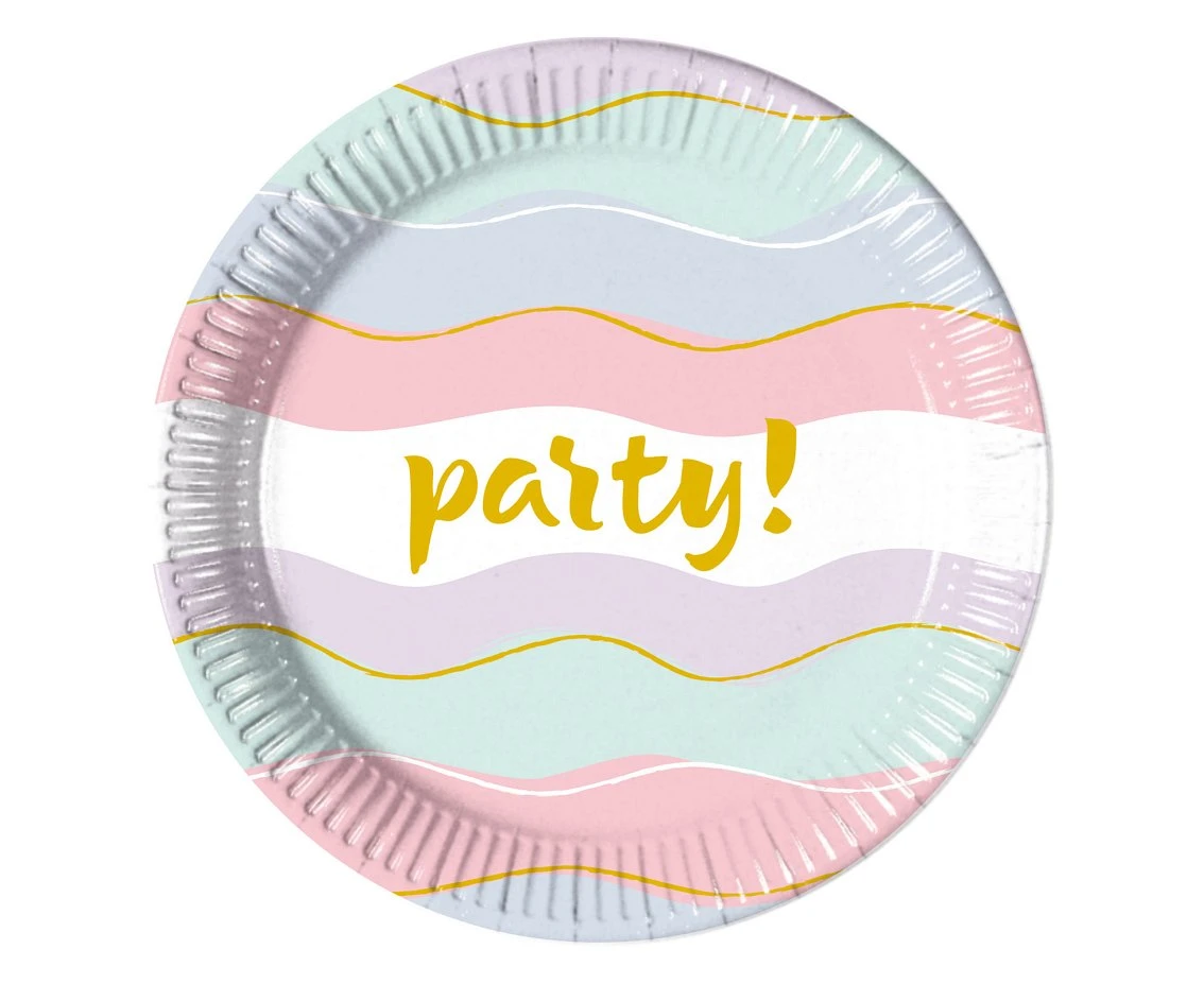 Talerzyki papierowe Elegant Party, next generation, 23 cm, 8 szt. (plastic-free) KK