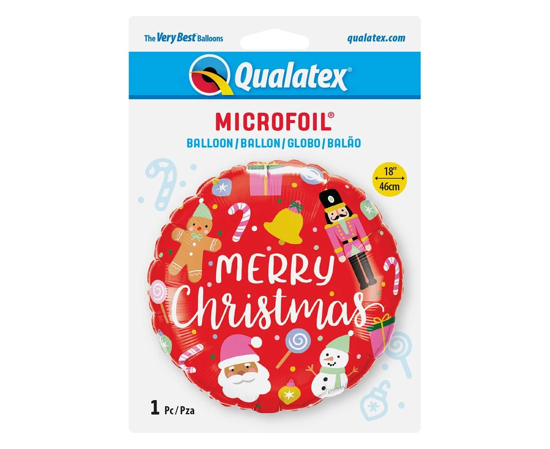 Balon foliowy 18" QL RND "Merry Christmas" (świąteczne ozdoby) KK