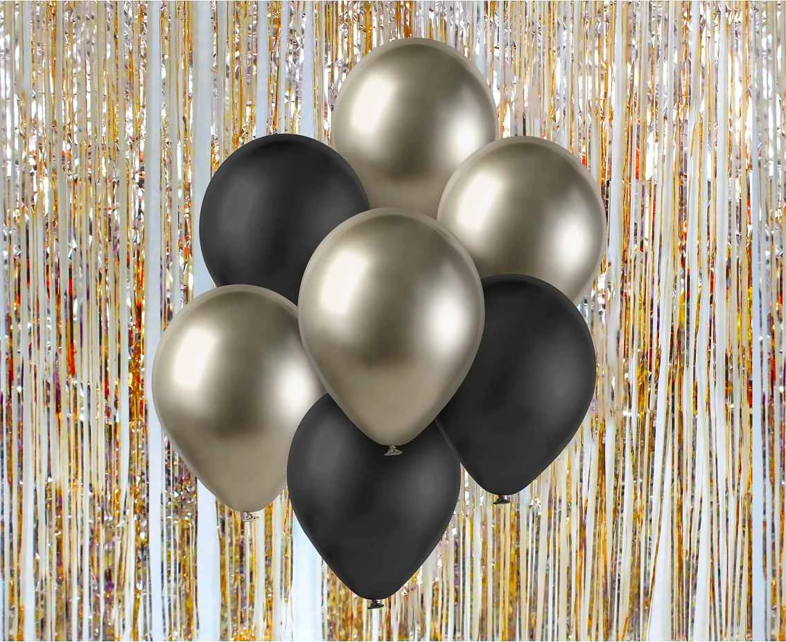 Bukiet balonowy B&C prosecco-czarny, 7 szt.