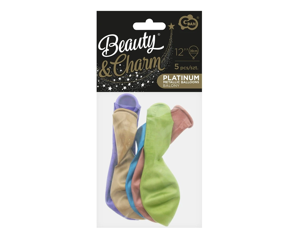 Balony B&C 10", platyna mix, 5szt.