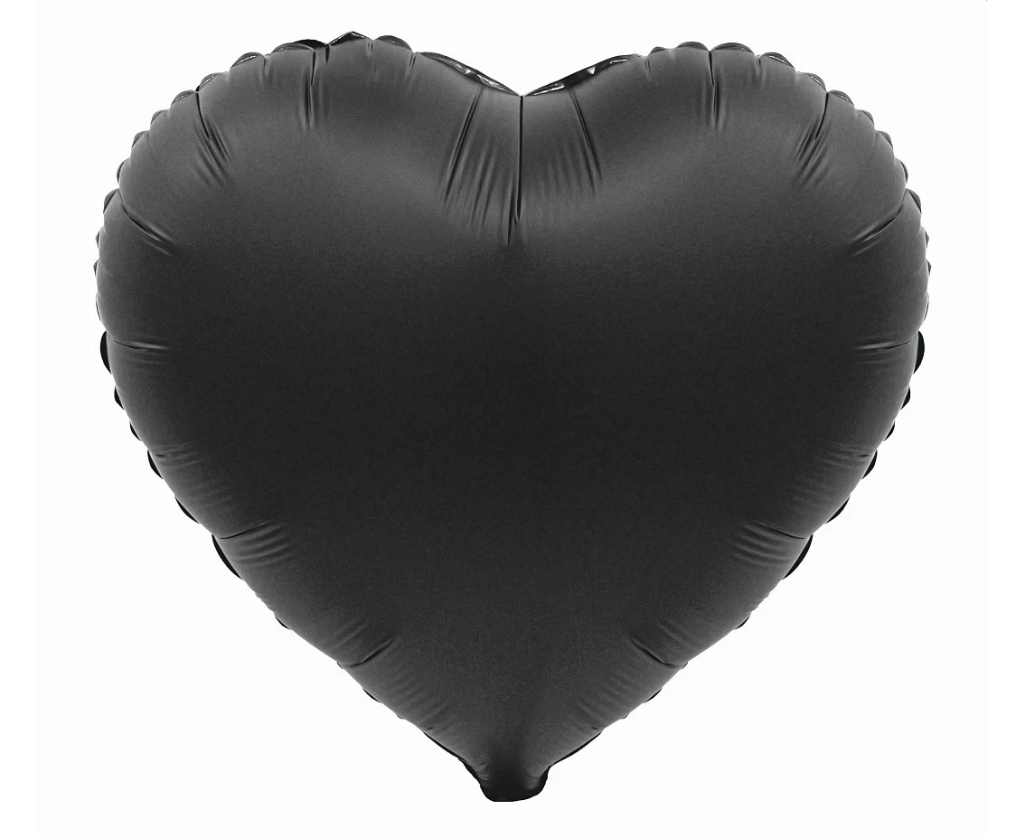 Balon foliowy B&C "Serce", matowe, czarne, 18" KK