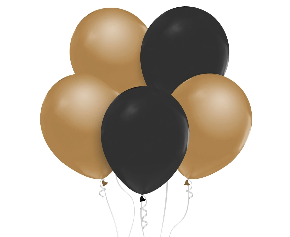 Balony B&C 12", metalik złote i czarne, 10szt.