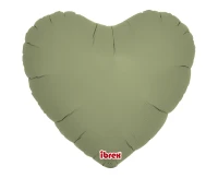 Balon Ibrex Hel, serce 14", Sage Green, 5 szt.