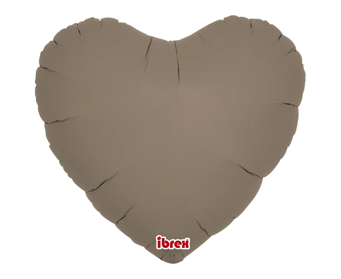 Balon Ibrex Hel, serce 14", Taupe, 5 szt.