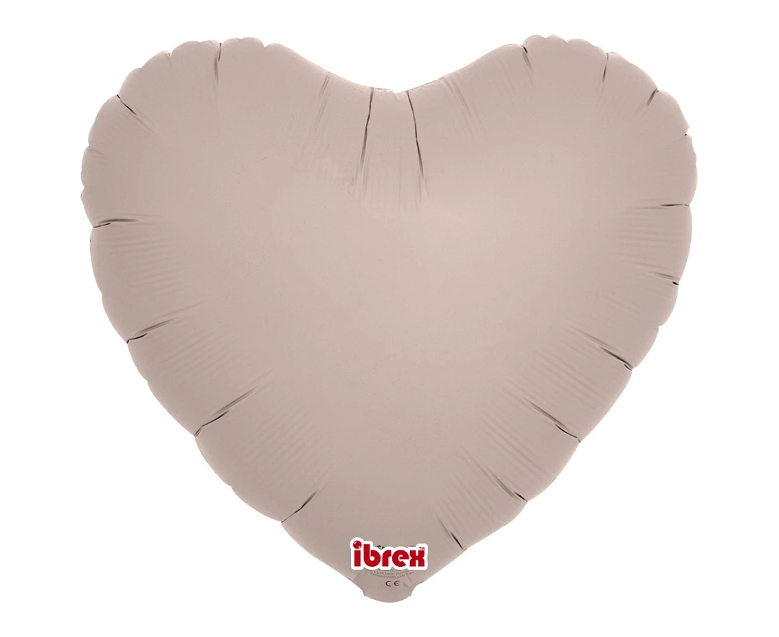 Balon Ibrex Hel, serce 14", Warm Gray, 5 szt.