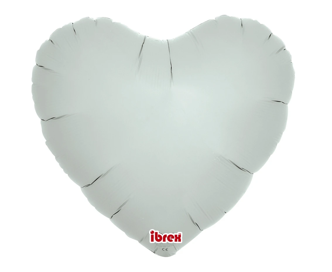 Balon Ibrex Hel, serce 14", Misty Blue, 5 szt.