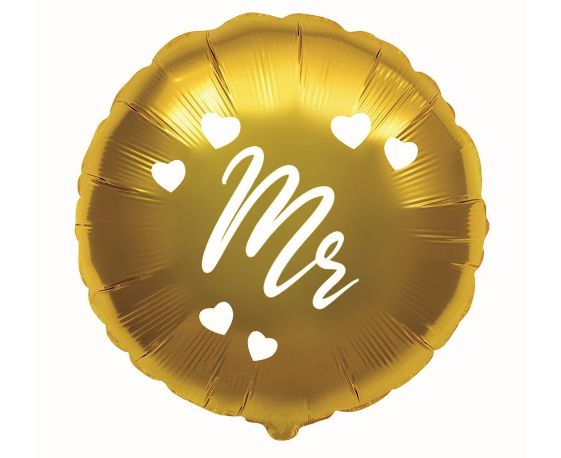 Balon foliowy 18" FX - Mr, złoty, pakowany KK