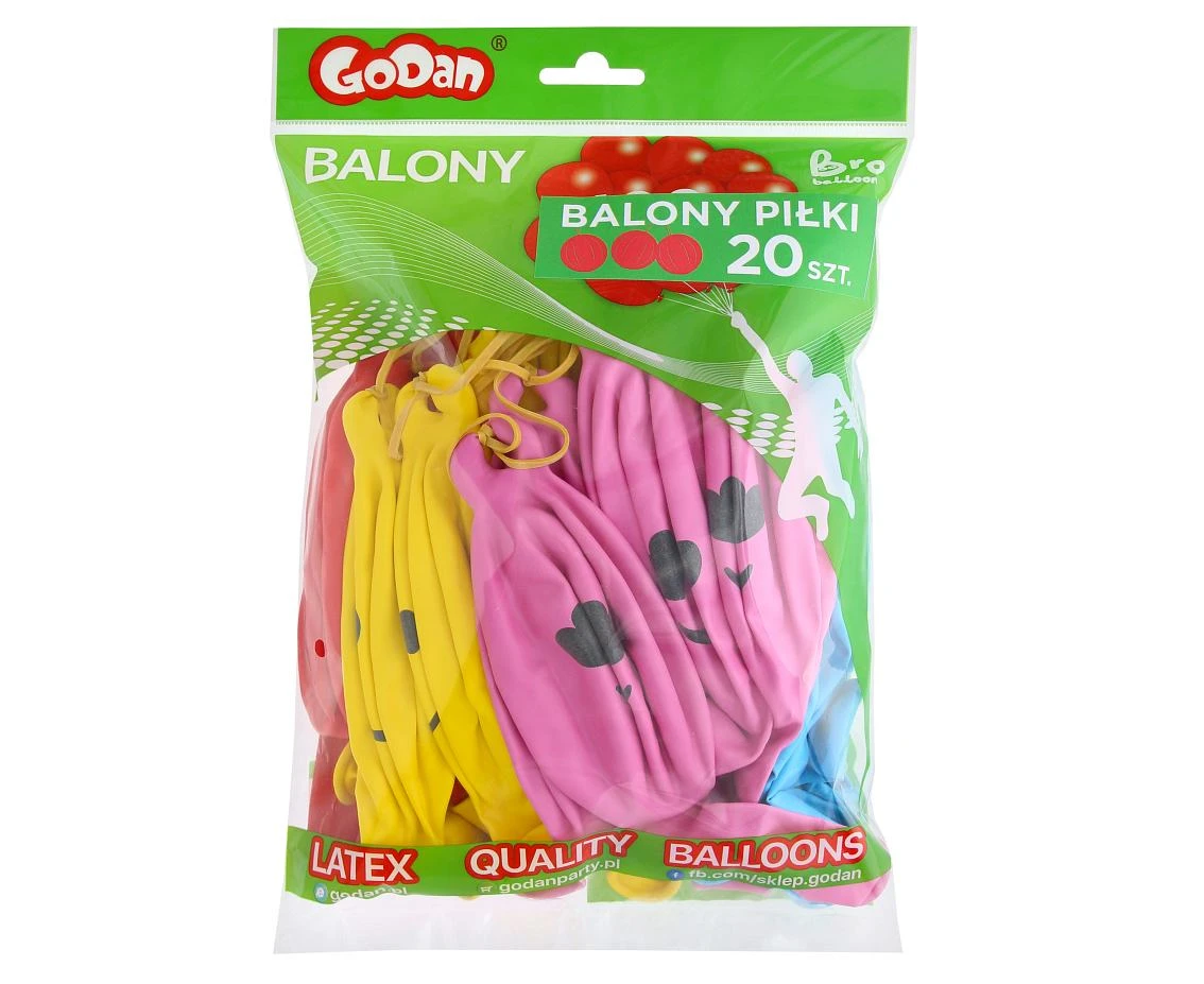 Balony Piłki z uśmiechami, 20 szt.