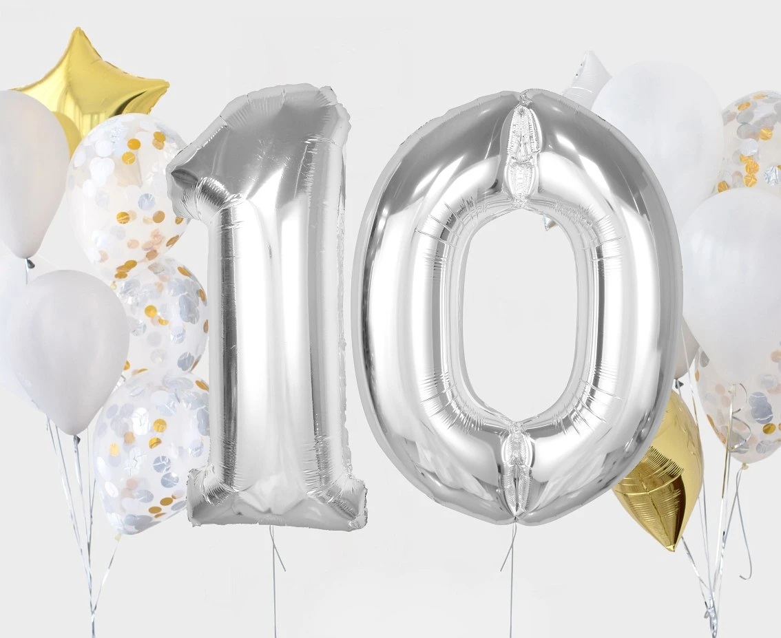 Balon foliowy Smart, cyfra 0, srebrna, 92 cm KK