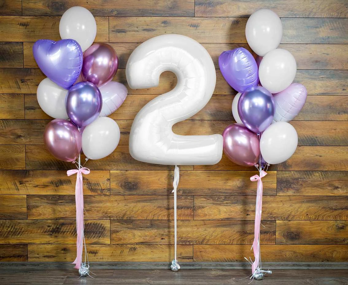 Balon foliowy B&C, cyfra 2, biała, 92 cm KK (na powietrze)