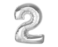 Balon foliowy Smart, cyfra 2, srebrna, 92 cm KK