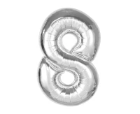 Balon foliowy Smart, cyfra 8, srebrna, 92 cm KK