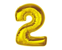 Balon foliowy Smart, cyfra 2, złota, 92 cm KK
