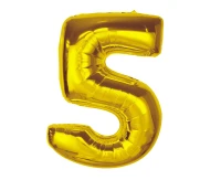 Balon foliowy Smart, cyfra 5, złota, 92 cm KK