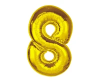 Balon foliowy Smart, cyfra 8, złota, 92 cm KK