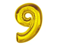 Balon foliowy Smart, cyfra 9, złota, 92 cm KK