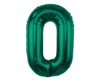 Balon foliowy B&C, cyfra 0, zieleń butelkowa, 85 cm