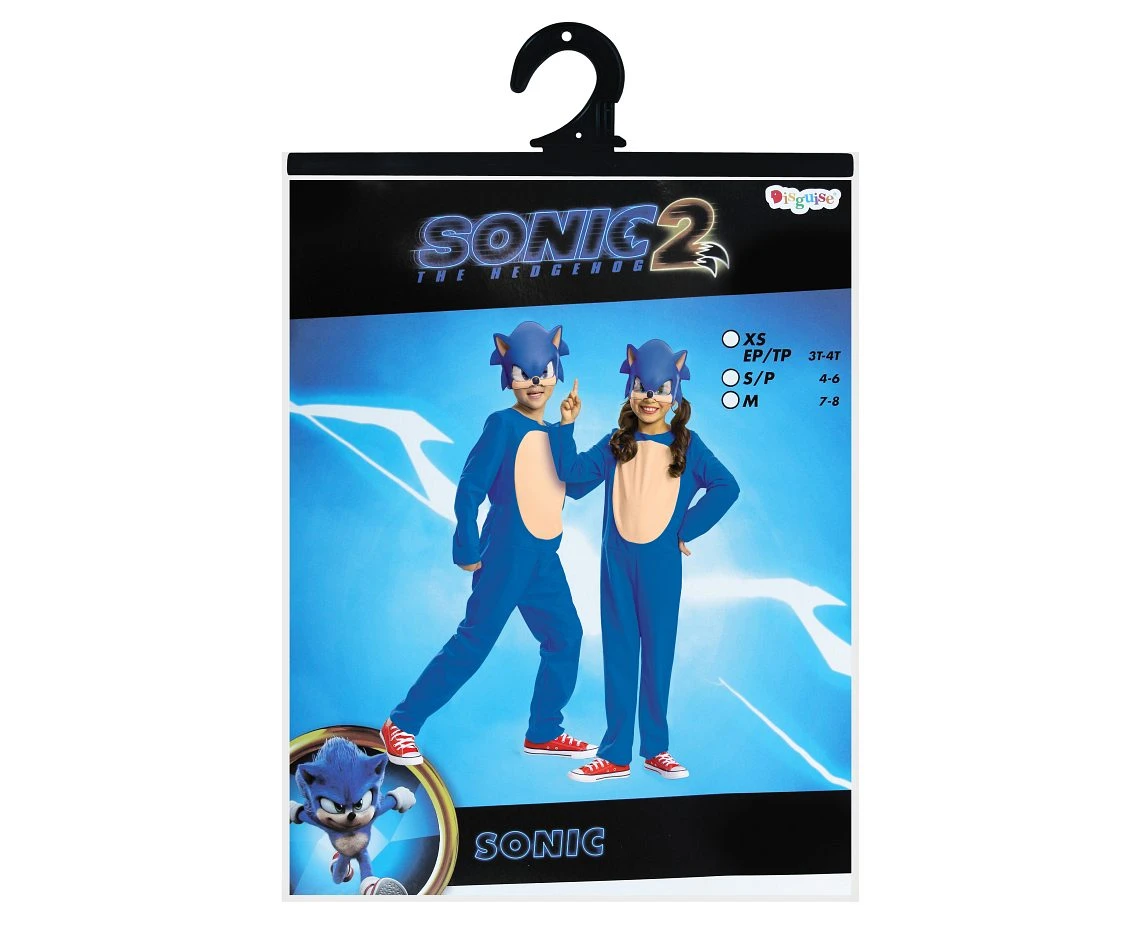 Strój Sonic Basic (licencja), rozm. M (7-8 lat)