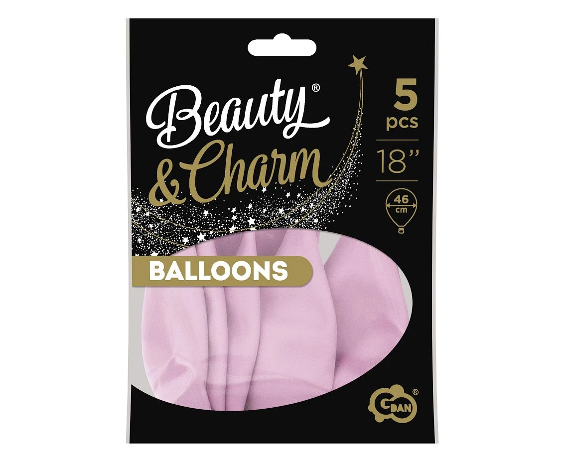 Balony B&C 18", macaron liliowe, 5szt.