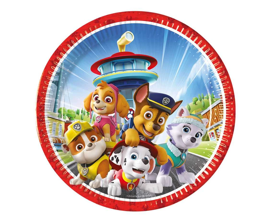 Talerzyki pap. Paw Patrol Rescue Heroes, next generation, 23 cm, 8 szt. (plastic-free) (papier FSC)