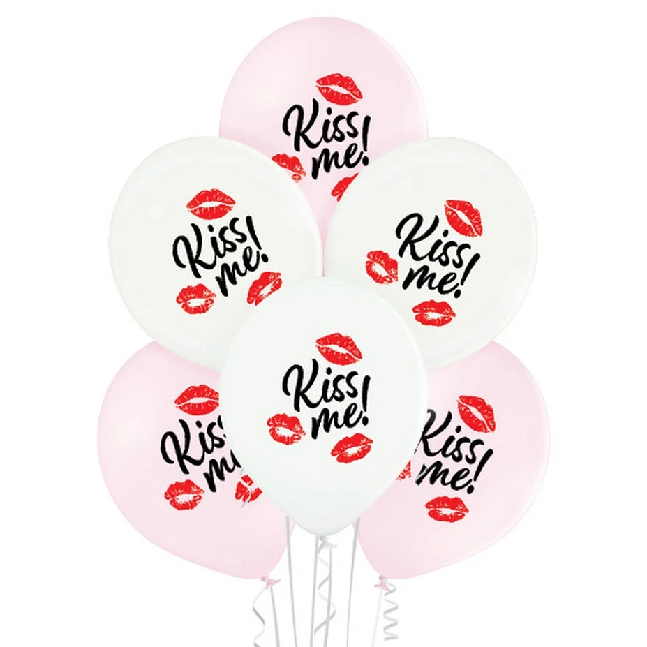 Balony Belbal 12", D11, kiss me, 6szt.