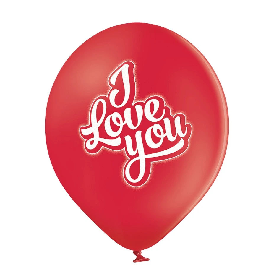 Balony Belbal 12", D11, "I love you" czerwone, 6szt.