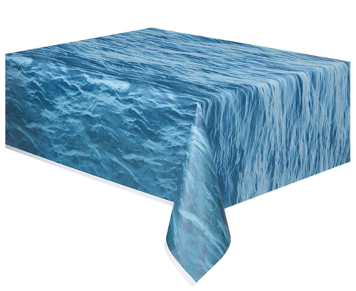 Obrus plastikowy na stół Fale Oceanu, 1,37 x 2,74 m