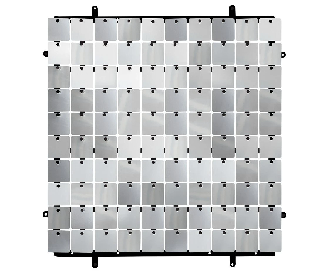 Panel dekoracyjny srebrny, czarne tło typ B, 30x30 cm/ 100 kwadratów