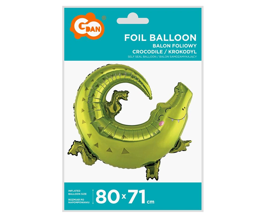 Balon foliowy Krokodyl, 80x71 cm KK