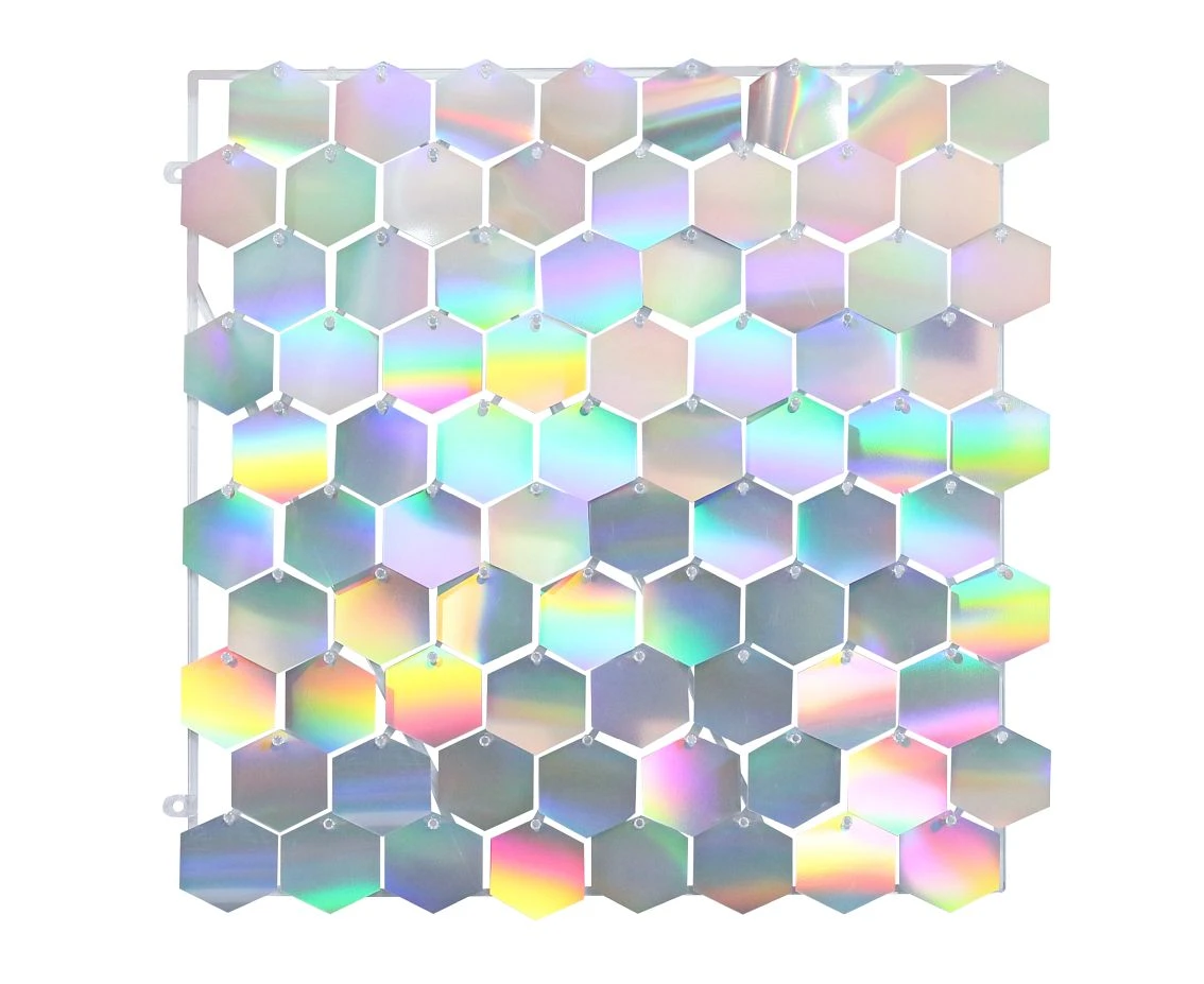 Panel dekoracyjny opalizujący, przezroczyste tło, 30x30 cm/ 80 heksagonów KK