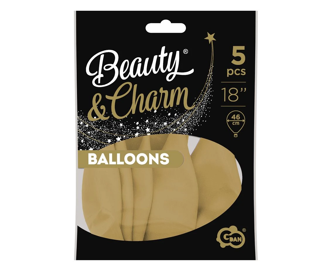 Balony B&C 18", platyna szampańskie, 5szt.