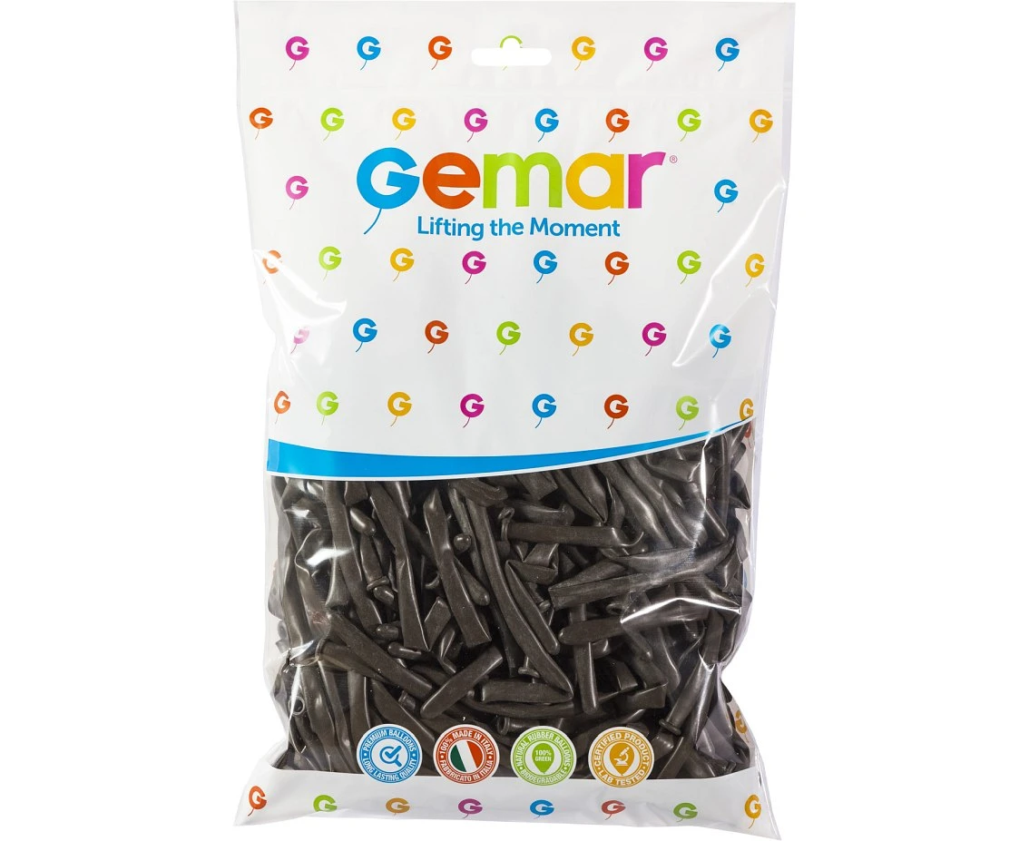 Balony Gemar, rurki włoskie brązowe, 100szt.