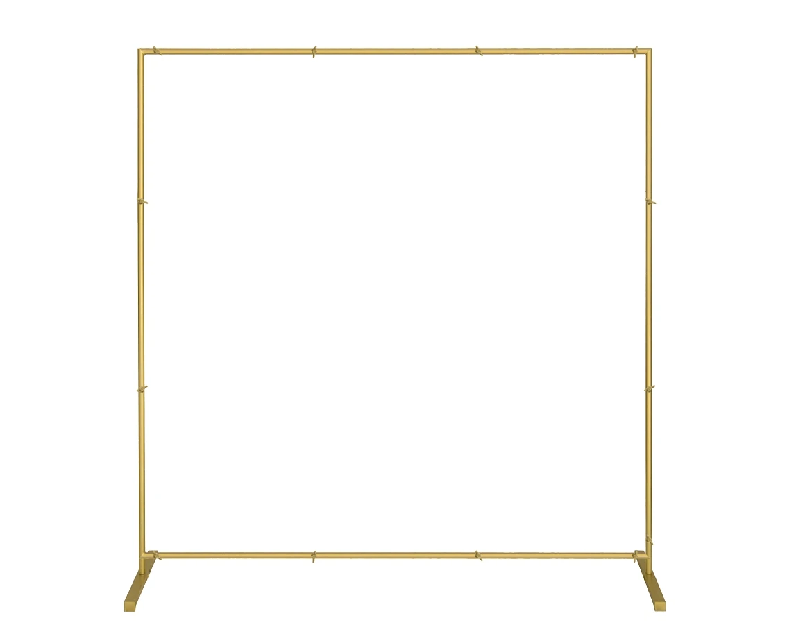 Stelaż kwadratowy metalowy, złoty, 210x210cm (14 elem.)