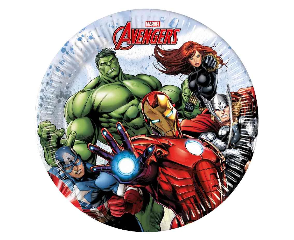 Talerzyki papierowe Avengers Infinity Stones Next Generation Disney, 20 cm, 8szt. (papier FSC) KK