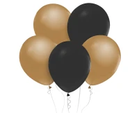 Balony B&C 12", metalik złote i czarne, 10szt.