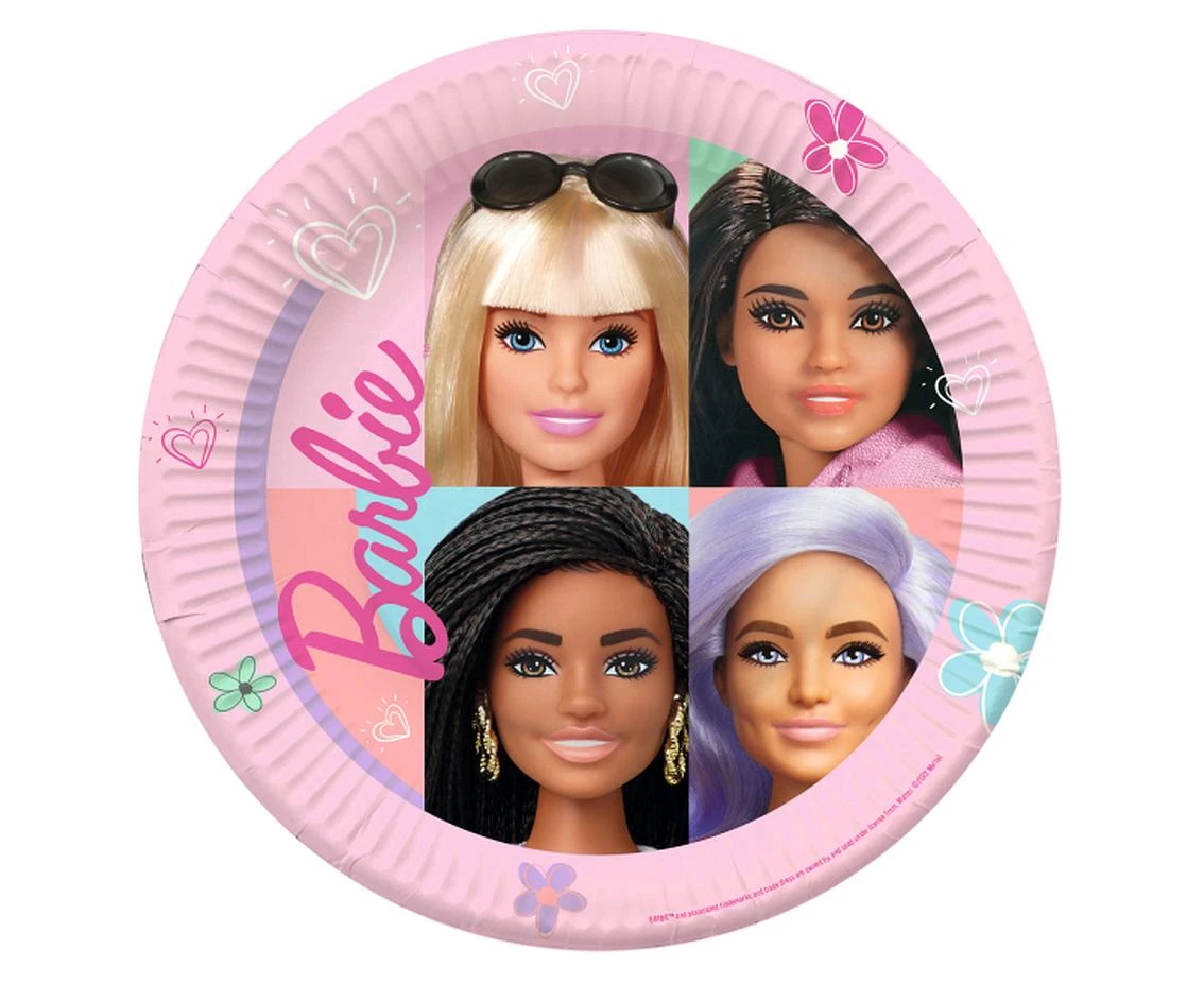 Talerzyki papierowe Barbie Sweet Life, okrągłe 23 cm, 8 szt. KK
