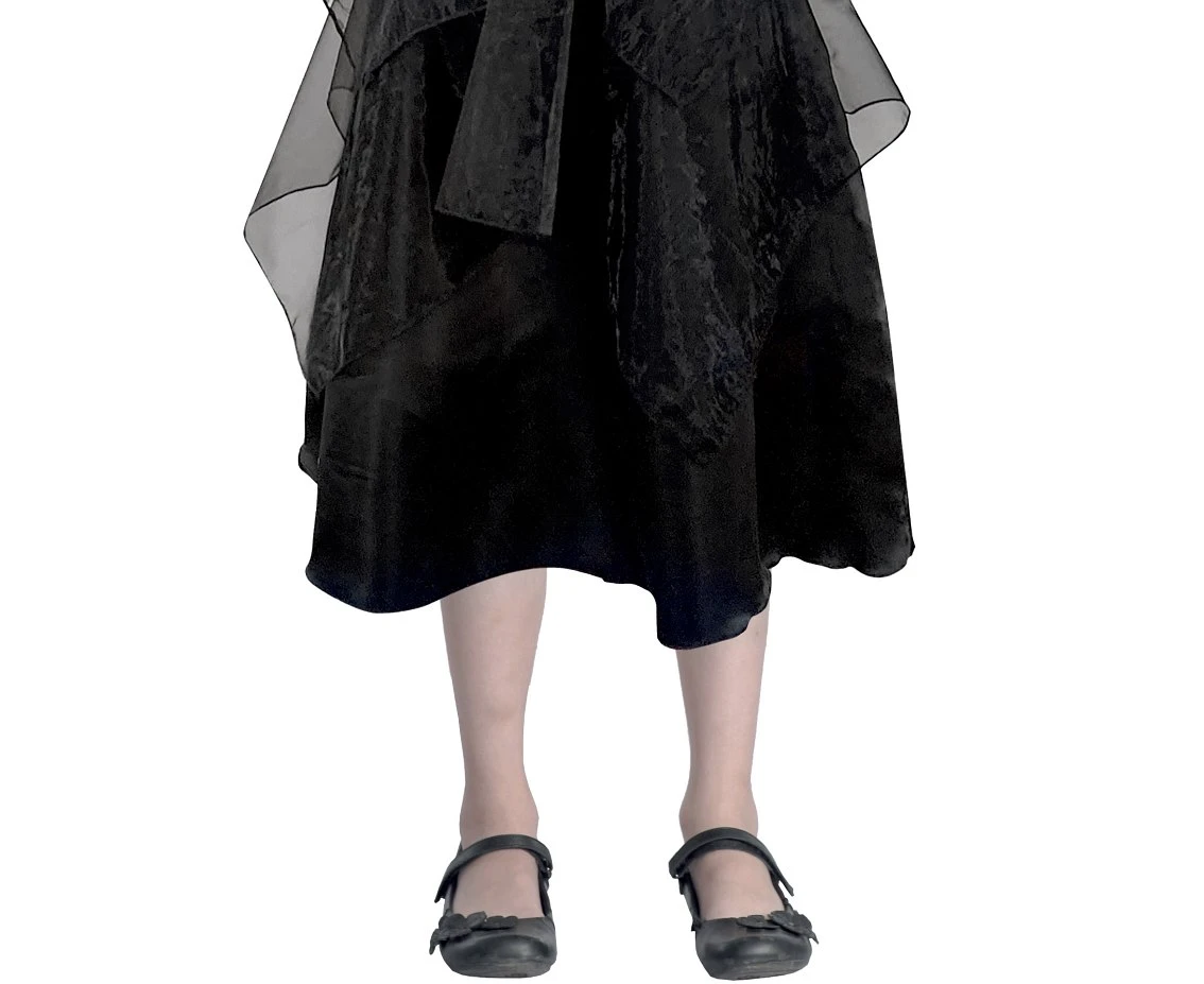 Zestaw dla dzieci Gotycka Uczennica Suknia Balowa (czarna sukienka, pasek), rozm. 110/120 cm