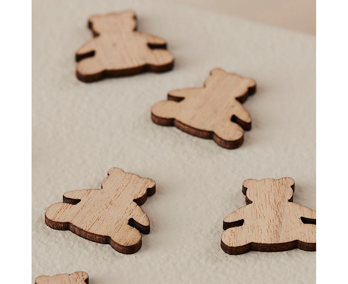 Drewniane konfetti Miś (2,5x2,5 cm) , (FSC), 13g KK