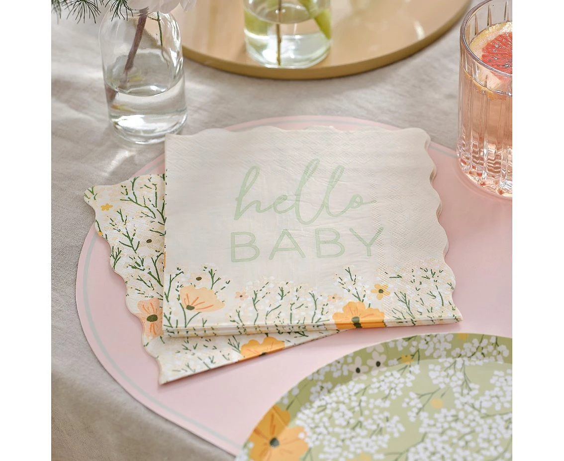 Serwetki papierowe Floral Hello Baby 33 x 33 cm, 17 szt. KK