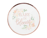 Talerzyki papierowe Floral baby in Bloom, 24 cm, 8 szt. KK