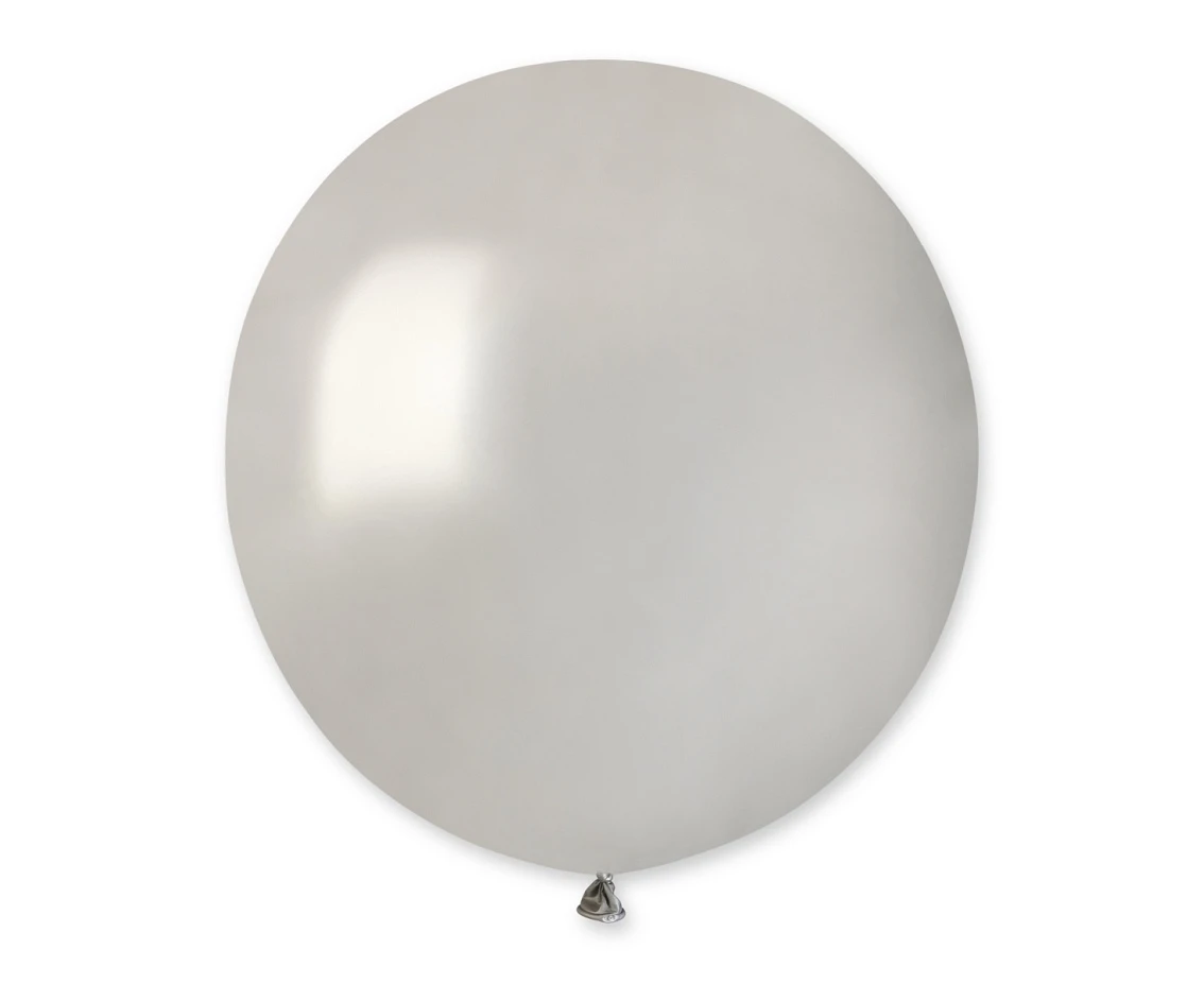 Balony Gemar 19", metalik srebrne, 25szt.