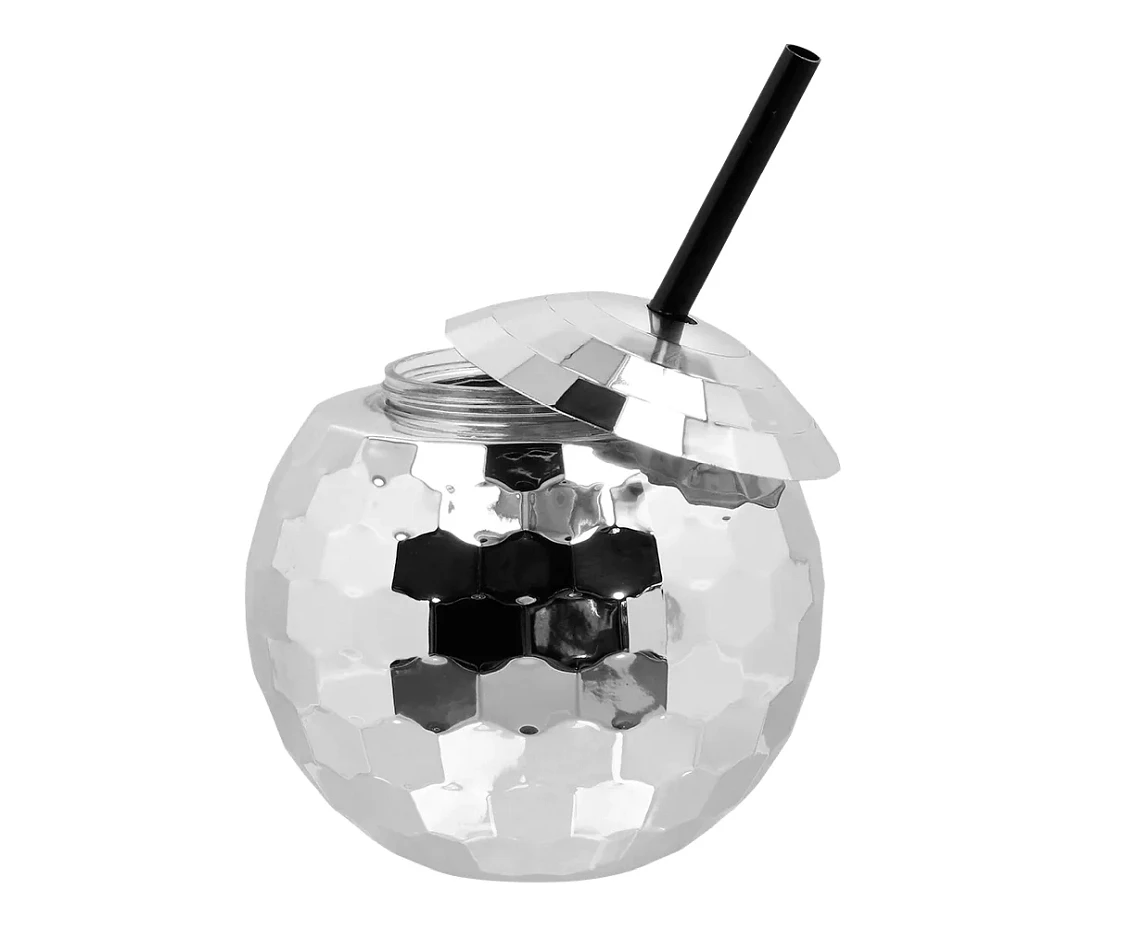 Kubek Kula Disco z rurką, srebrny, 600 ml